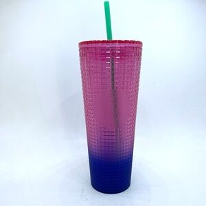 Starbucks 24 fl oz Tumbler Summer Watermelon Pink Blue Cold Cup Drink 2022